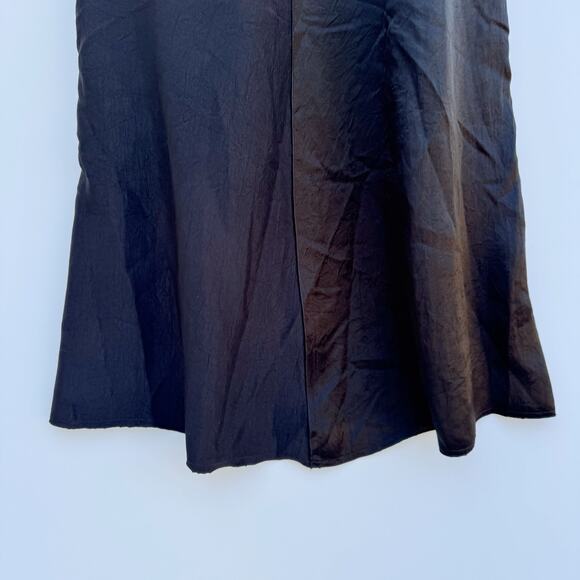 ZARA ZW Collection Black Satin Slip Midi Dress Medium - Picture 9 of 12